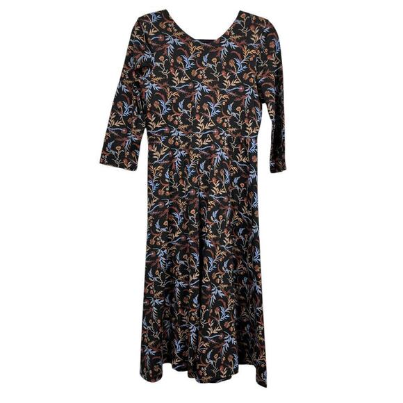 Pact Women’s Whimsy Floral Black Fit & Flare Party MIDI Dress / Size-Small - Picture 4 of 11